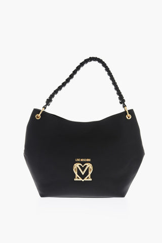 LOVE Borsa a Spalla in Tessuto Gommato con Monogram Frontale