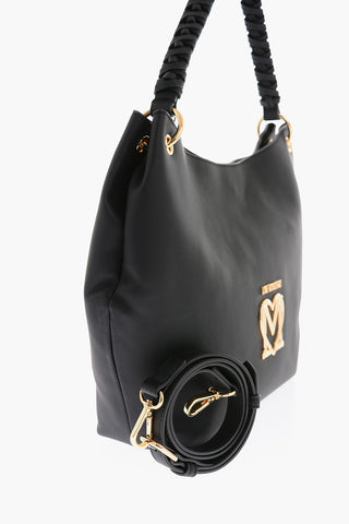 LOVE Borsa a Spalla in Tessuto Gommato con Monogram Frontale