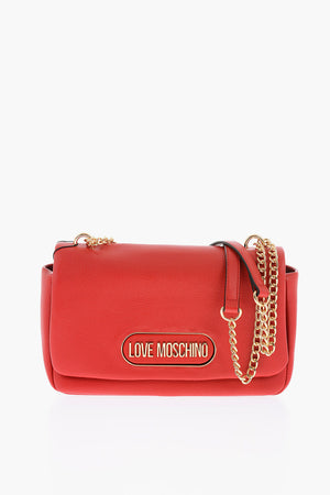 LOVE Pebbled Faux Leather Shoulder Bag with Gold Logo