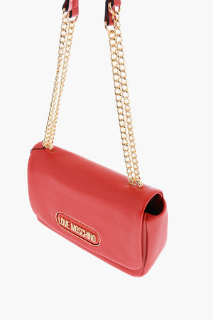 LOVE Pebbled Faux Leather Shoulder Bag with Gold Logo