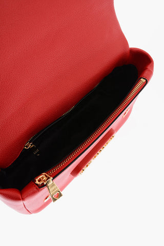 LOVE Pebbled Faux Leather Shoulder Bag with Gold Logo