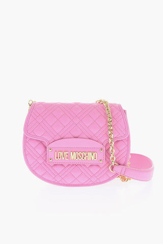 LOVE Quilted Faux Leather Crossbody Bag