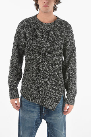 Crewneck Cashmere Blend Asymmetric Jumper