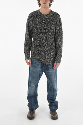 Crewneck Cashmere Blend Asymmetric Jumper