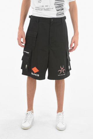 Embroidered GAMER Cargo Shorts With Patches