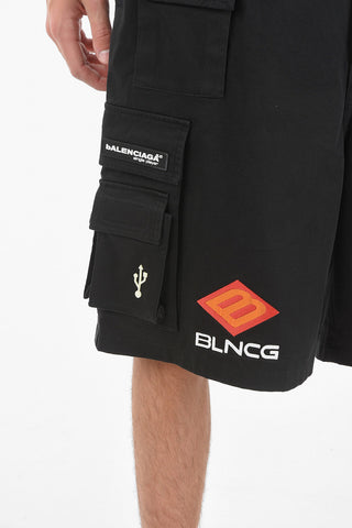 Embroidered GAMER Cargo Shorts With Patches