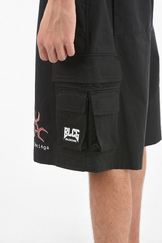 Embroidered GAMER Cargo Shorts With Patches