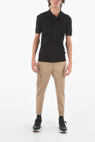Stretchy Short Sleeved Slim Fit Shirt