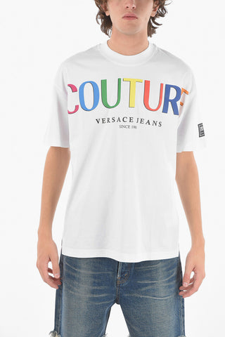 COUTURE Crew Neck Printed Logo Cotton T-Shirt