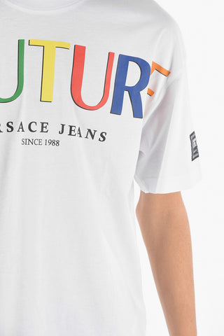 COUTURE Crew Neck Printed Logo Cotton T-Shirt