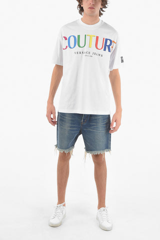 COUTURE Crew Neck Printed Logo Cotton T-Shirt
