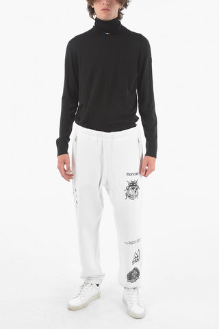 GENIUS Pantaloni Jogger in Cotone Felpato con Stampa Logo in Letterig