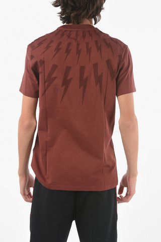 Silm Fit Printed FAIR-ISLE THUNDERBOLT Crew-Neck T-shirt