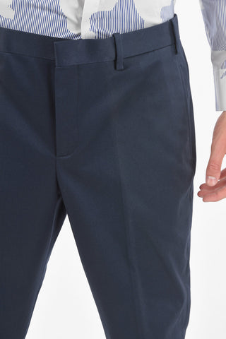 low waist slim fit pants with ankle zip