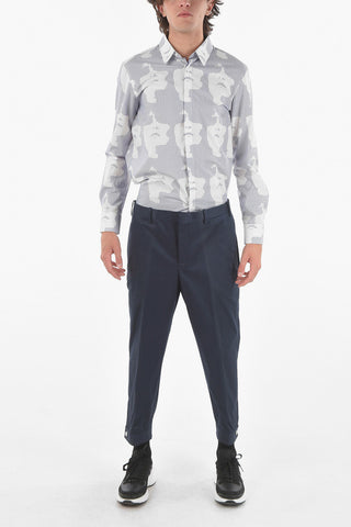low waist slim fit pants with ankle zip
