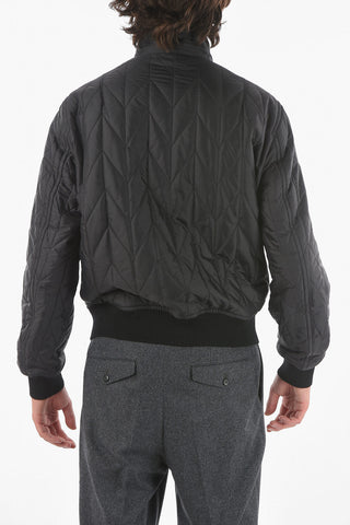 Bomber Trapuntato in Lana Vergine Reversibile