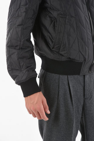 Bomber Trapuntato in Lana Vergine Reversibile