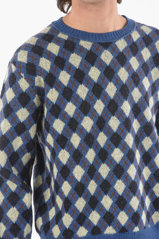 Merin Wool Crewneck Argyle Sweater