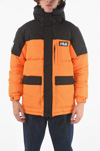Snap Buttons Two-Tone YVES Padded Jacket with Hood