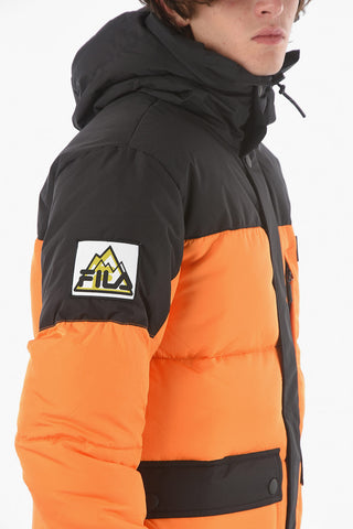 Snap Buttons Two-Tone YVES Padded Jacket with Hood
