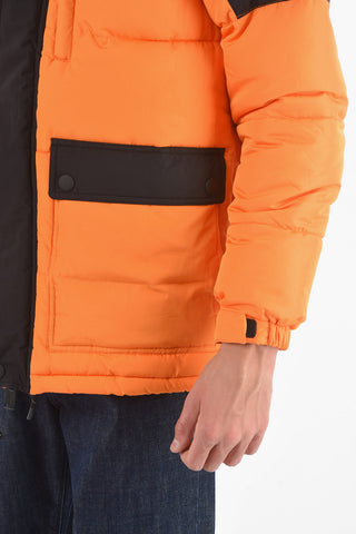 Snap Buttons Two-Tone YVES Padded Jacket with Hood