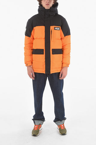 Snap Buttons Two-Tone YVES Padded Jacket with Hood