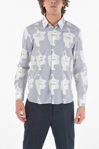 Striped Long Sleeved GRAPHIC FACE Shirt
