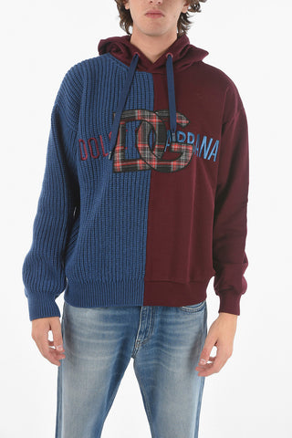 Two Colors Hoodie With Embroidered Logo