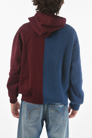 Two Colors Hoodie With Embroidered Logo