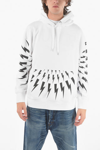 Hoodie RADIAL FAIR-ISLE THUNDERBOLT with Maxi Front Patch Pocket