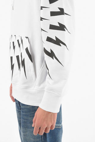 Hoodie RADIAL FAIR-ISLE THUNDERBOLT with Maxi Front Patch Pocket