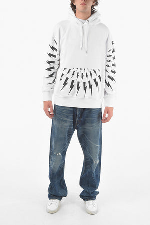 Felpa Hoodie RADIAL FAIR-ISLE THUNDERBOLT con Maxi Tasca a Toppa Frontale