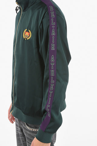 Logoed Band Satin Mock Neck Sweatshirt