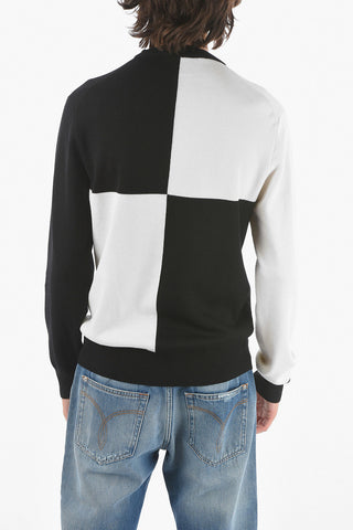 Constrasting Logo Wool Crewneck Sweater