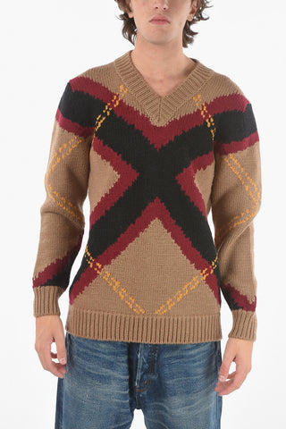 Wool Cashmere Blend V-neck Jumper