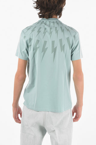 Silm Fit Printed FAIR-ISLE THUNDERBOLT Crew-Neck T-shirt