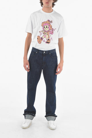 Cuffed Straight Fit Jeans