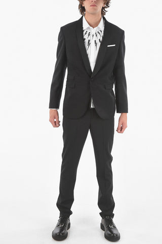 Tone On Tone Printed Camo FITTED SLIM FIT Single Breasted Blazer