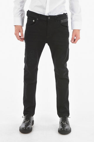 Jeans Skinny Fit in Denim Distressed con Passanti