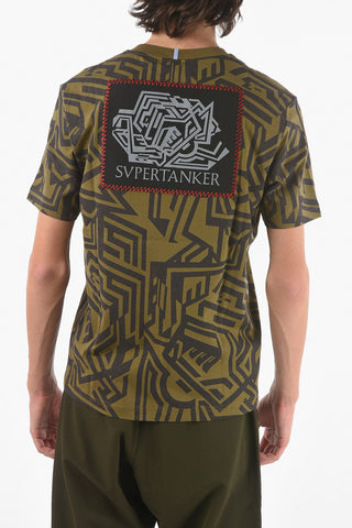 BLOCKCHAIN TOKEN T-Shirt Girocollo IN DUST Stampata Con Patch