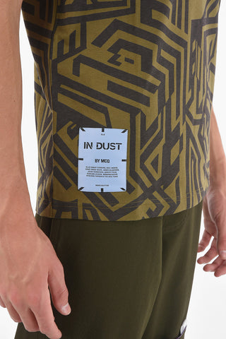 BLOCKCHAIN TOKEN T-Shirt Girocollo IN DUST Stampata Con Patch