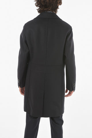 Virgin Wool Blend Double Breasted Chesterfield Coat