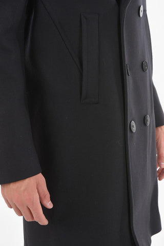 Virgin Wool Blend Double Breasted Chesterfield Coat