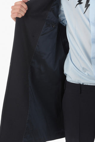 Virgin Wool Blend Double Breasted Chesterfield Coat