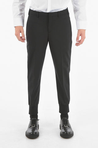 Low Waist Slim Fit Pants with Ankle Cuff
