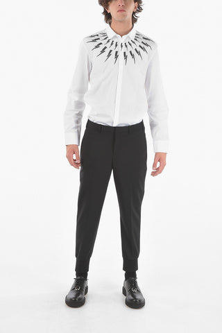 Low Waist Slim Fit Pants with Ankle Cuff
