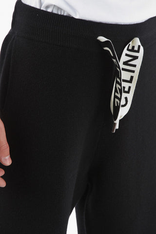 Logoed Drawstring Cashmere Blend Joggers
