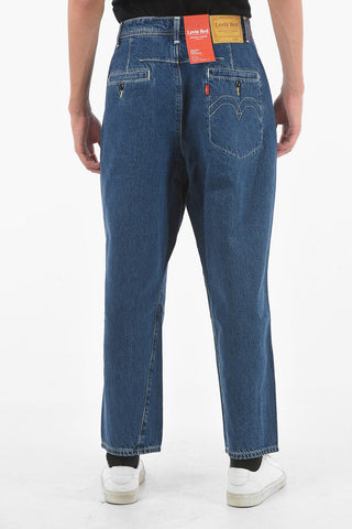 RED Mid-wash TWISTED Baggy Jeans with 4 Pockets 23cm