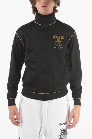 COUTURE! Felpa Full zip in Jersey con Logo in Rilievo in Lettering