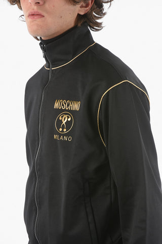 COUTURE! Felpa Full zip in Jersey con Logo in Rilievo in Lettering